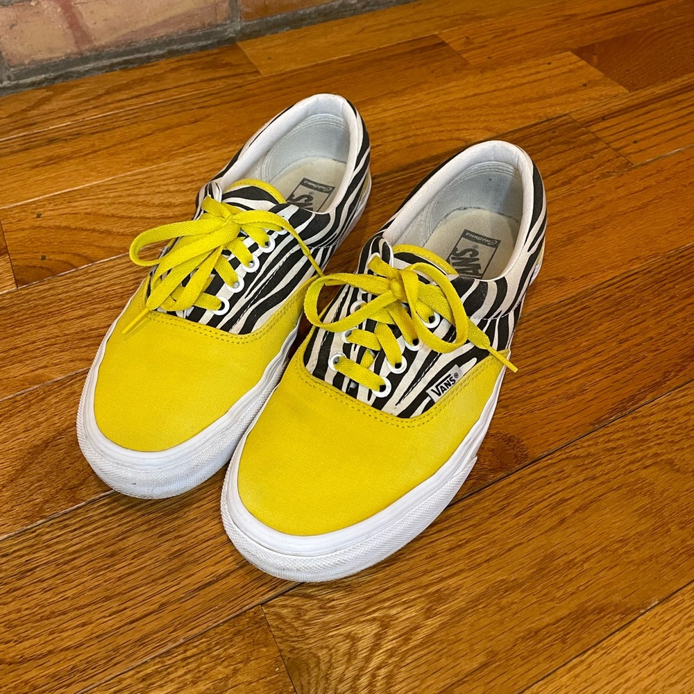 Vans Zebra Striped and Yellow Sneakers